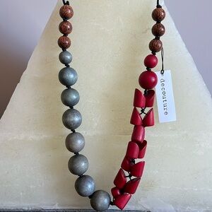 Gorgeous wooden Statement Necklace! Wearable Art. NWT